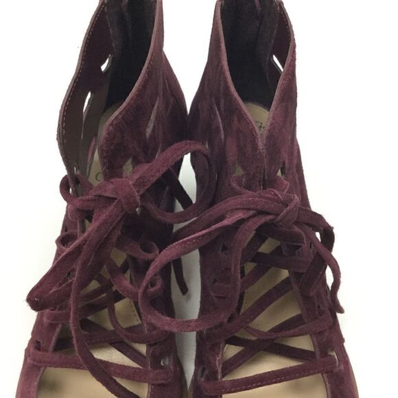 Vince Camuto Purple Suede Open Toe Booties 8.5M - Picture 9 of 13